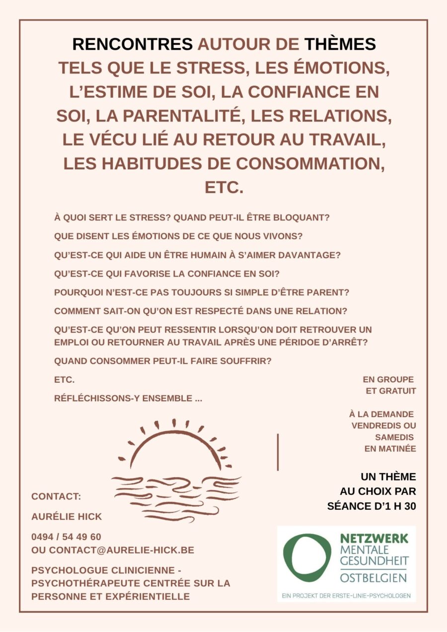 Séances de sensibilisation en santé mentale